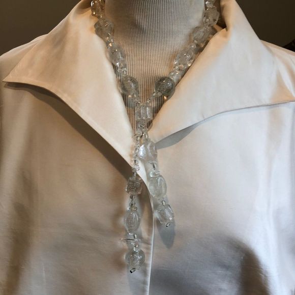 Real Glass Adjustable necklace clear glass - Picture 5 of 10